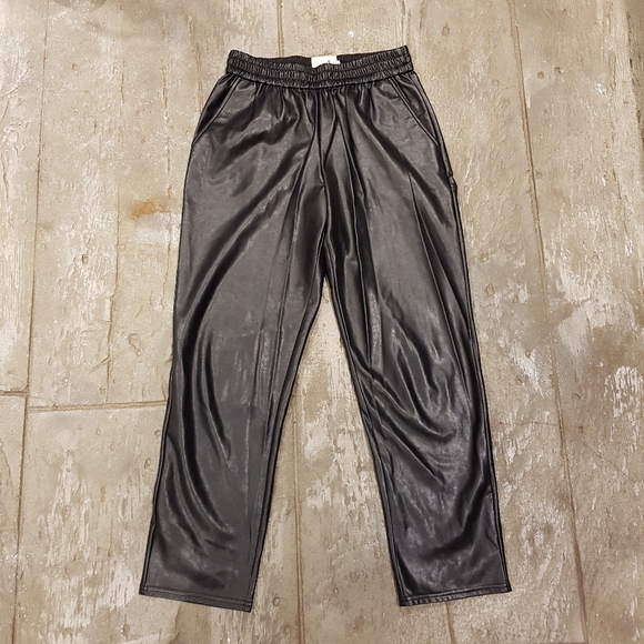 Wilfred Pants - Aritzia Wilfred faux leather cropped pants